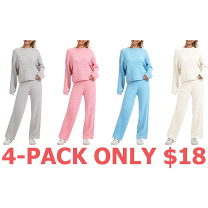 Women's Cable Knit Sweater Lounge Set