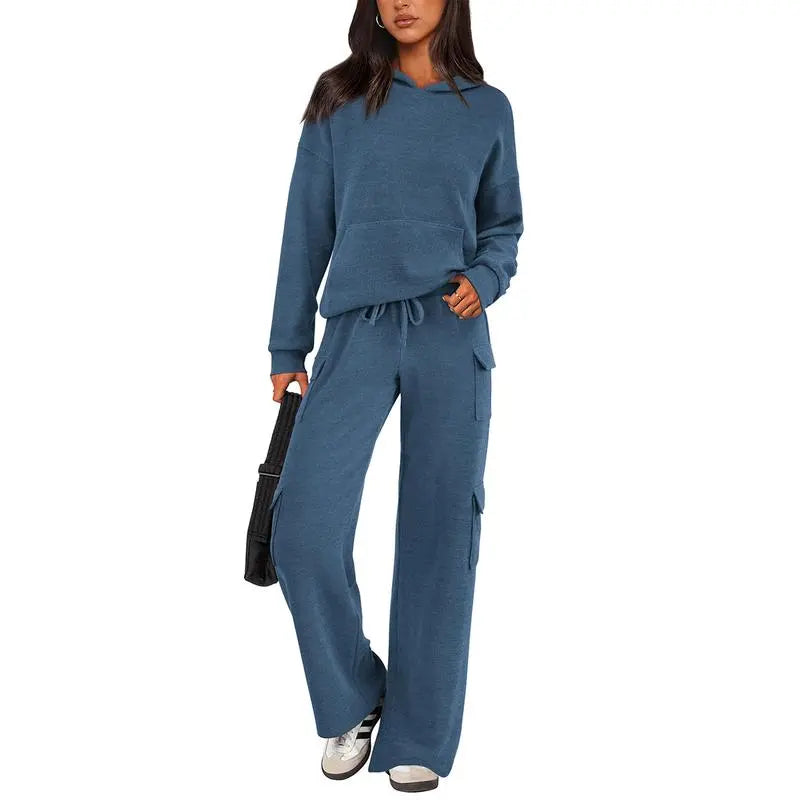 Women's 2 Piece Lounge Sets - Knitted Hoodie