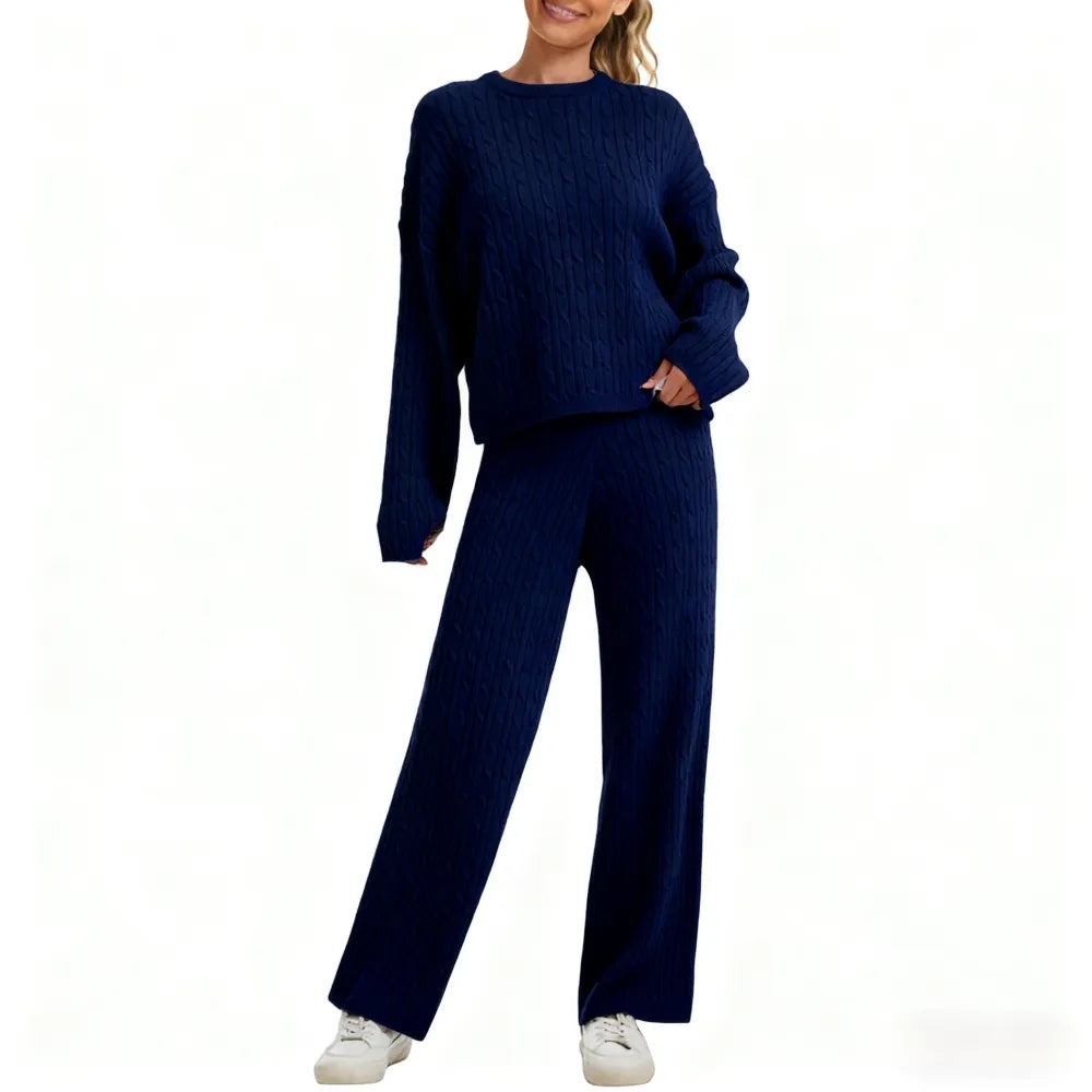 Women's Cable Knit Sweater Lounge Set