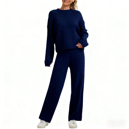 Women's Cable Knit Sweater Lounge Set