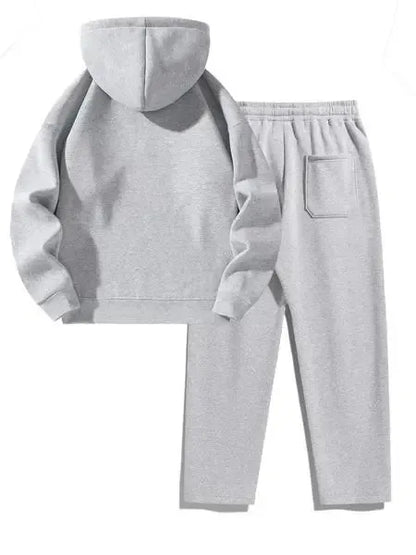 Men's Plain Two-piece Sweatsuit Set