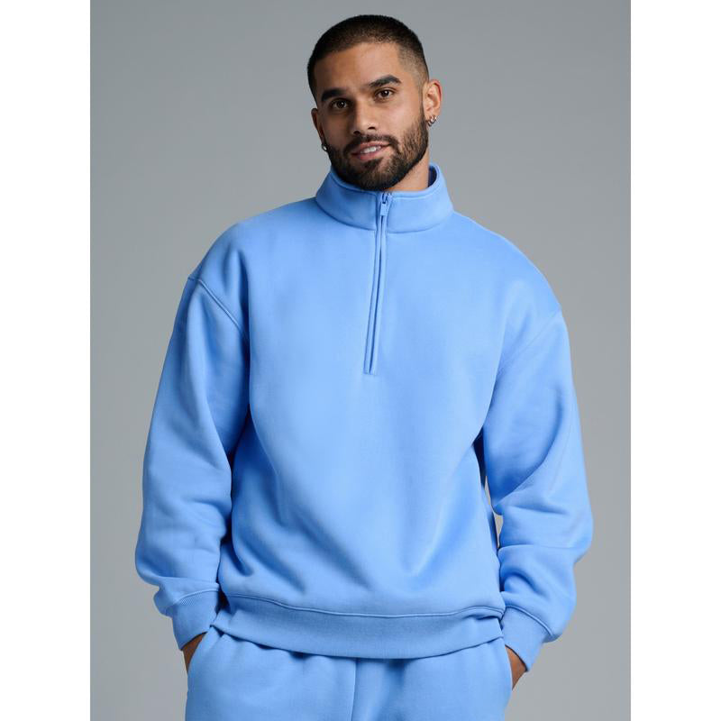 Basic quarter-zip turtleneck sweater set