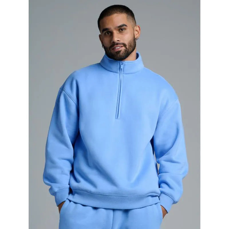 Basic quarter-zip turtleneck sweater set