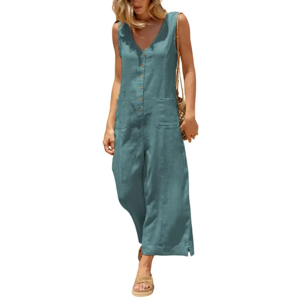 Women Button Down Jumpsuits
