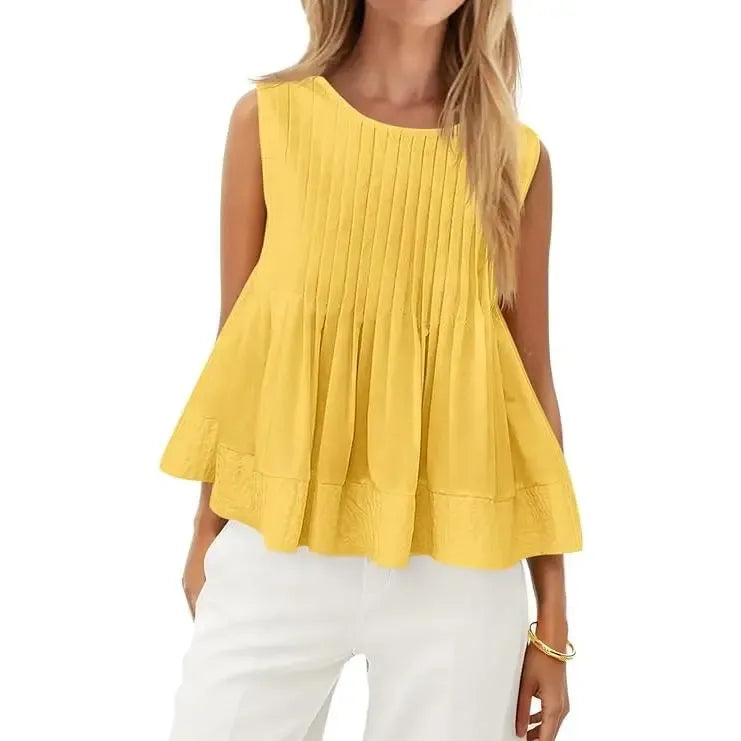 Women’s Pleated Babydoll Tank Tops