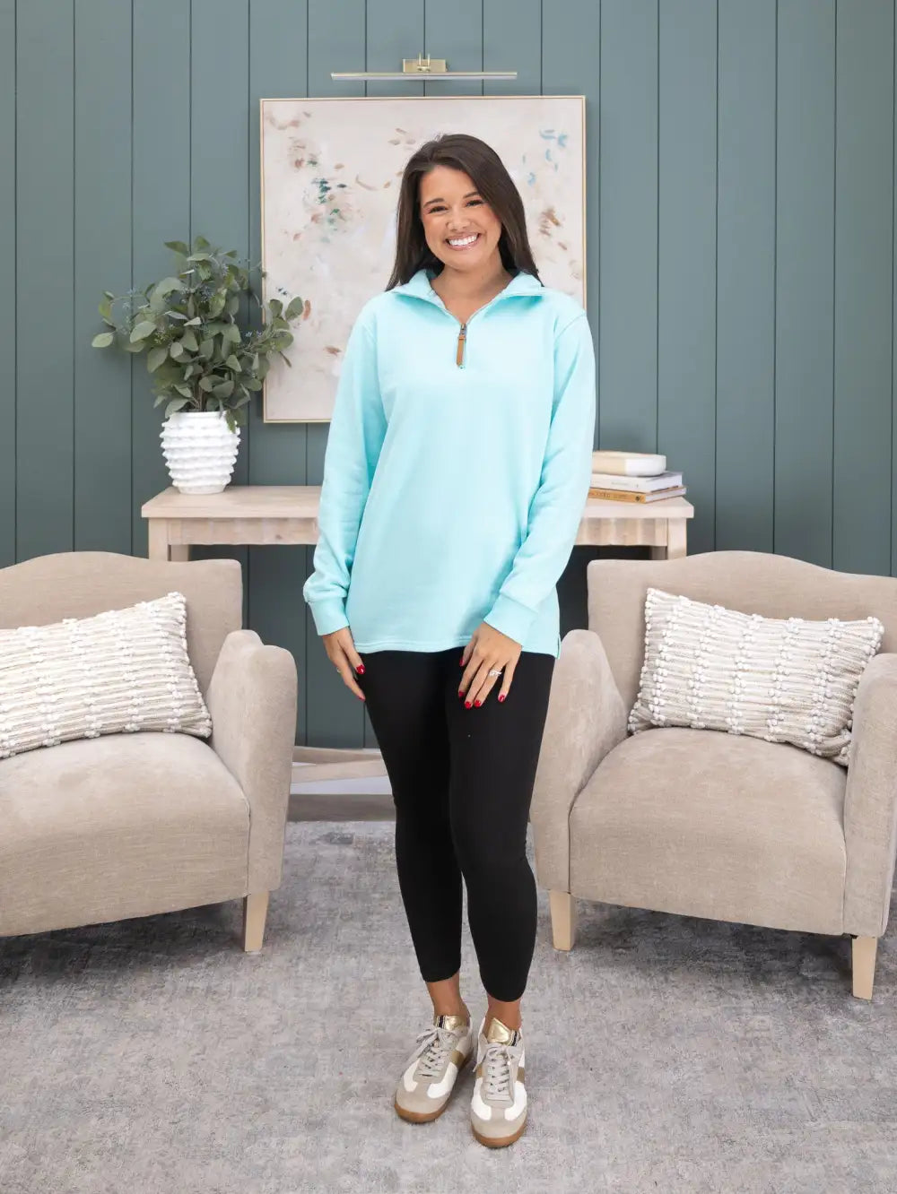 1/4 Zip "Lived - In" Garment Washed Pullover by DD Design | S-5XL