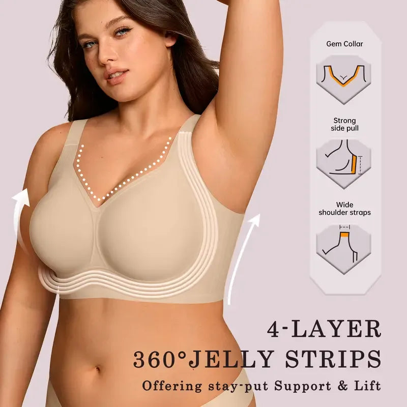 Women’s Jelly Bras Full Coverage Wireless Supportive Bra