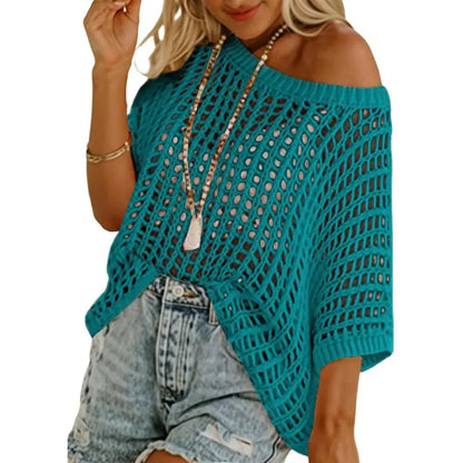 Women'S Summer Round Neck Short Sleeve Sweater