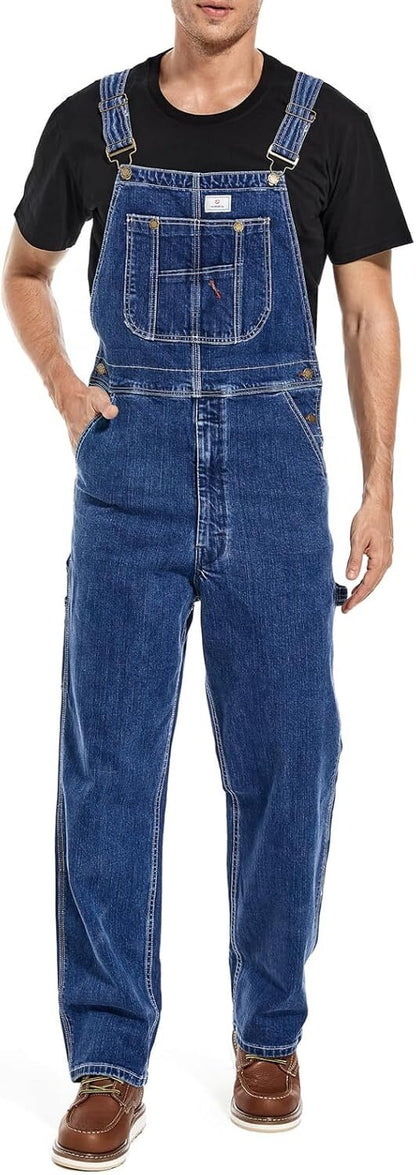 🔥Last Day Promotion🔥Men's Denim Bib Overalls, Workwear with Adjustable Straps and Convenient Tool Pockets