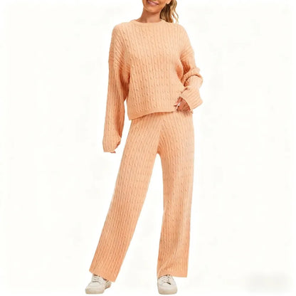 Women's Cable Knit Sweater Lounge Set