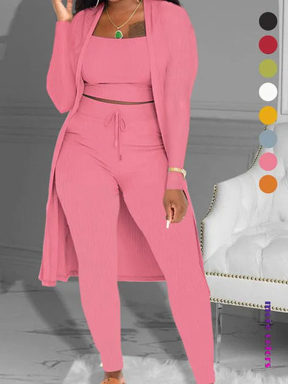 Women's Plain Long Sleeve Open Front Cardigan