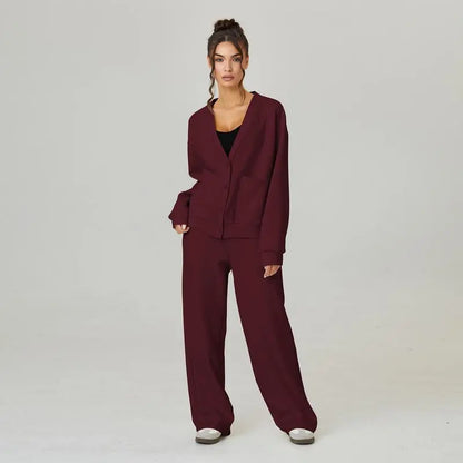 Women's Slouchy Solid Color Soft Two Piece Set