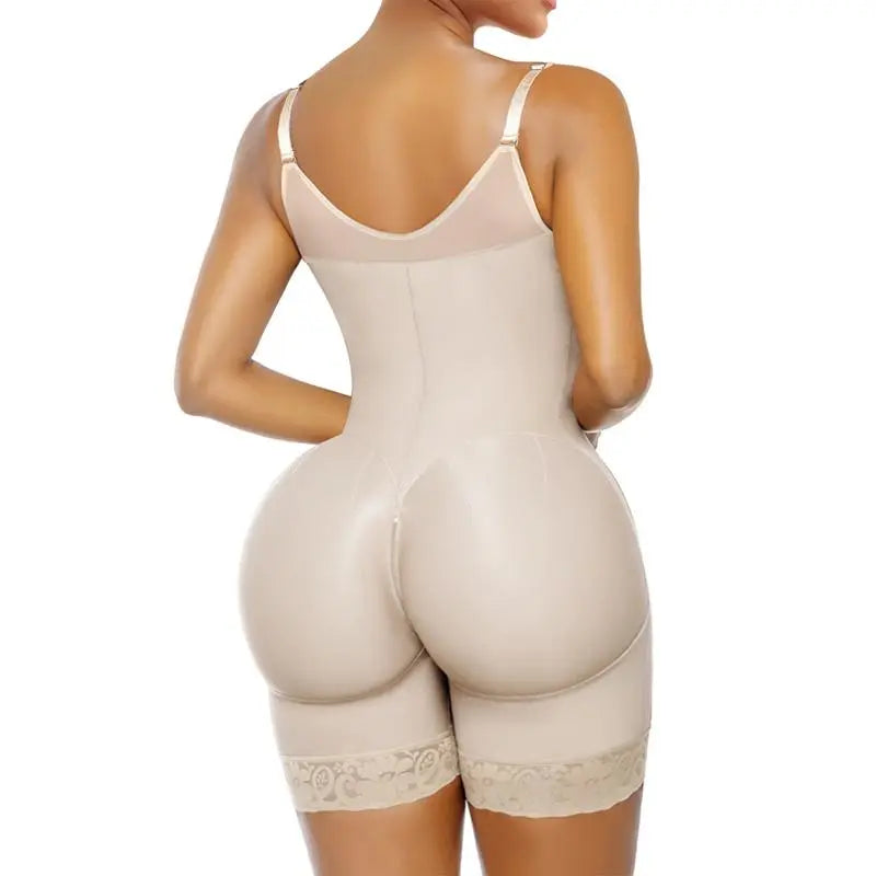 Women's Shaping Underwear Tummy-Control and Butt-Lifting Shaping Pants Zippered Crotch Removable Straps