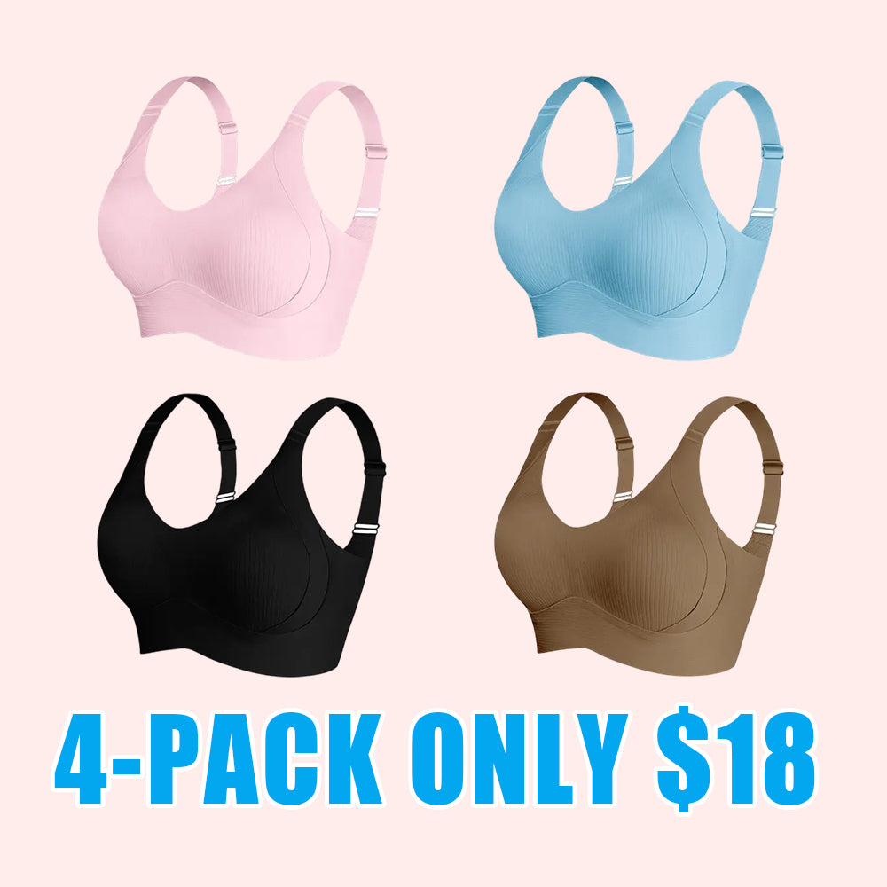 Women's Solid Wireless Bra, ComfortableBreathable Push Up Bra