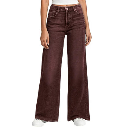 Women's Sweatpant Jeans Print Denim Sweatpants High Waisted Full-Length Wide Leg Pants Baggy Comfort Faux Jeans