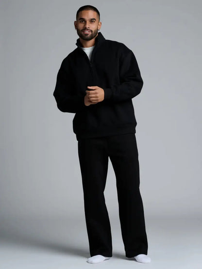 Basic quarter-zip turtleneck sweater set