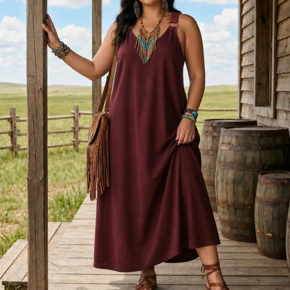 Women’s Sleeveless Denim Maxi Dress