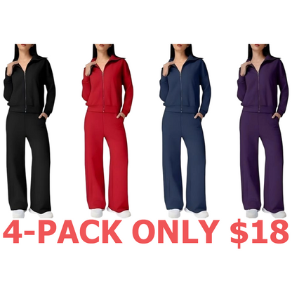 Women's Cotton 2 Piece Outfits Lapel