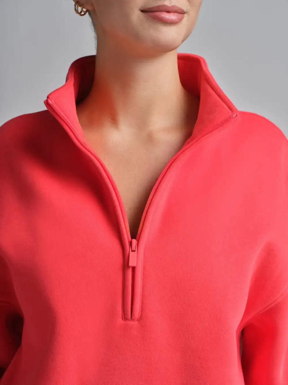 Basic quarter-zip turtleneck sweater set