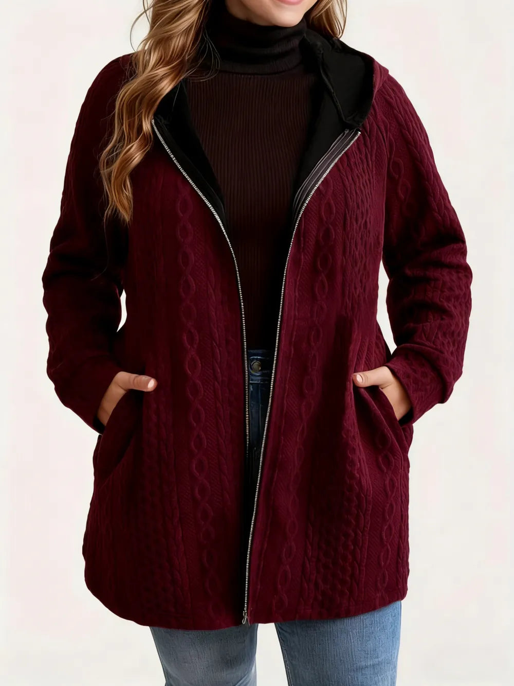 Women's Solid Color Pocket Coat