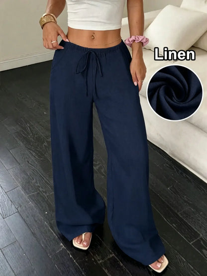 Women's Linen Wide Leg Pants