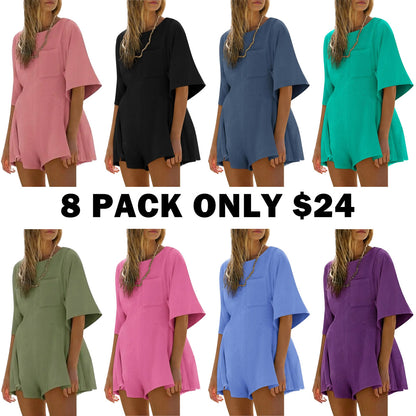 Summer Casual Loose Jumpsuits with Pocket