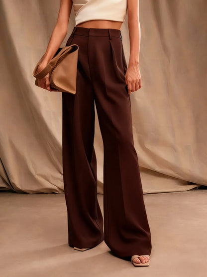 Women's Solid Color Wide Leg Pants