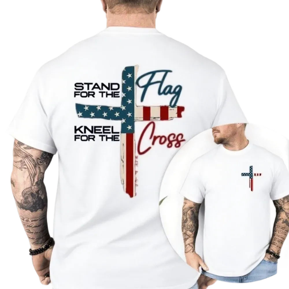 Stand For The Flag Graphic Tees for Cotton Fabric Casual Crew