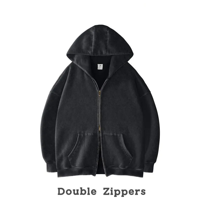 Unisex Oversized Zip-Up Hoodie for Women Plain