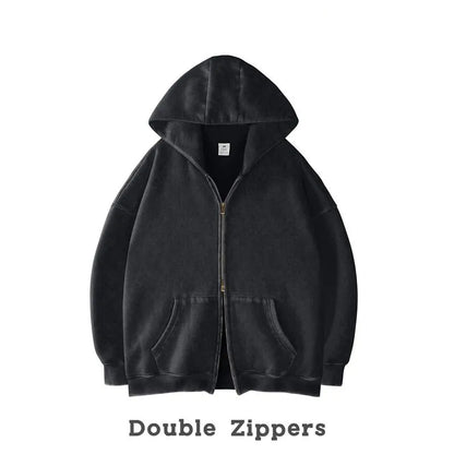 Unisex Oversized Zip-Up Hoodie for Women Plain
