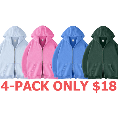 Unisex Oversized Zip-Up Hoodie for Women Plain