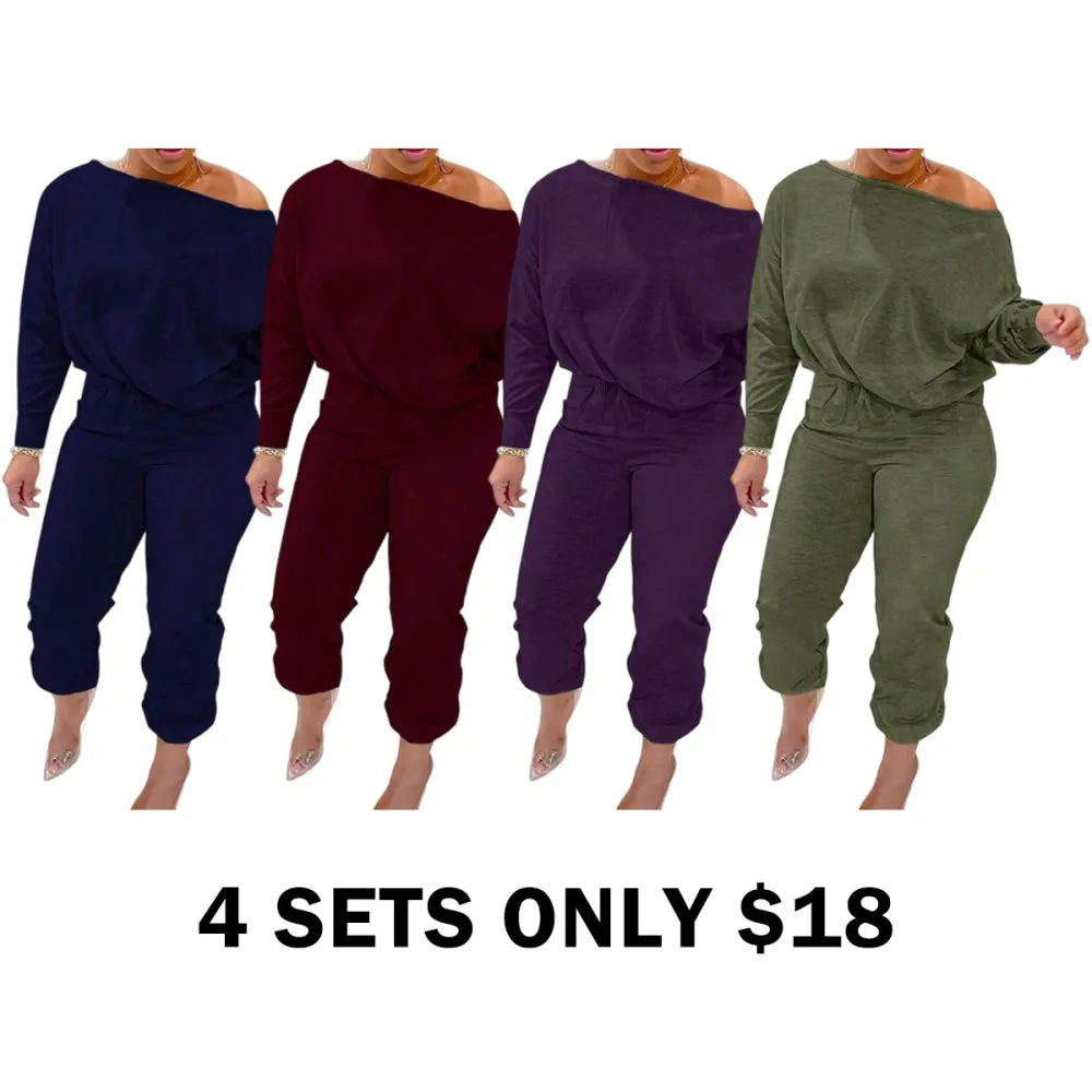 One Shoulder Two-Piece Set