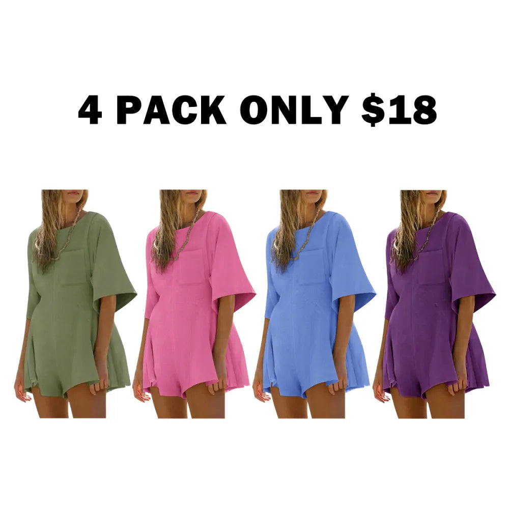 Summer Casual Loose Jumpsuits with Pocket