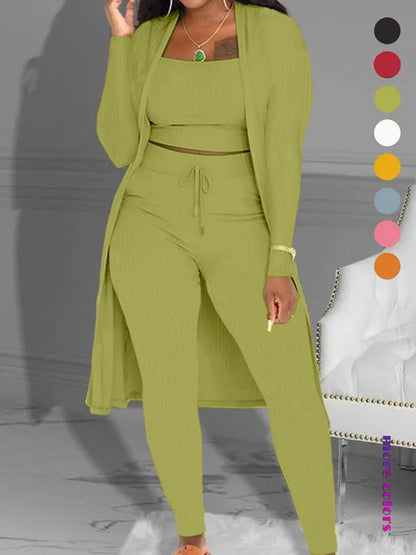 Women's Plain Long Sleeve Open Front Cardigan