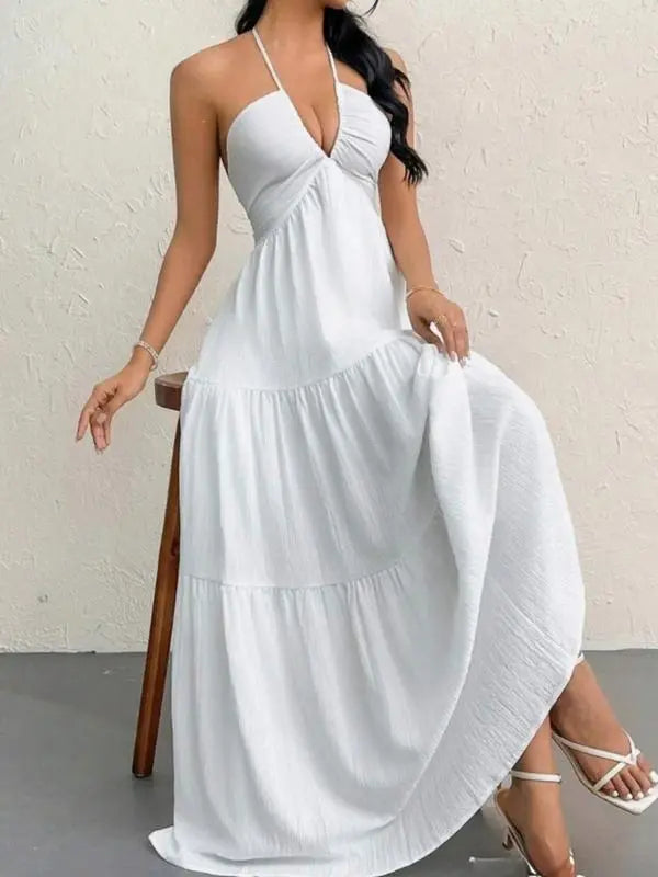 Women's Plain Dress, Summer Clothes Women, Casual Basic Loose Fit Sleeveless Dress for Beach Holiday Vacation