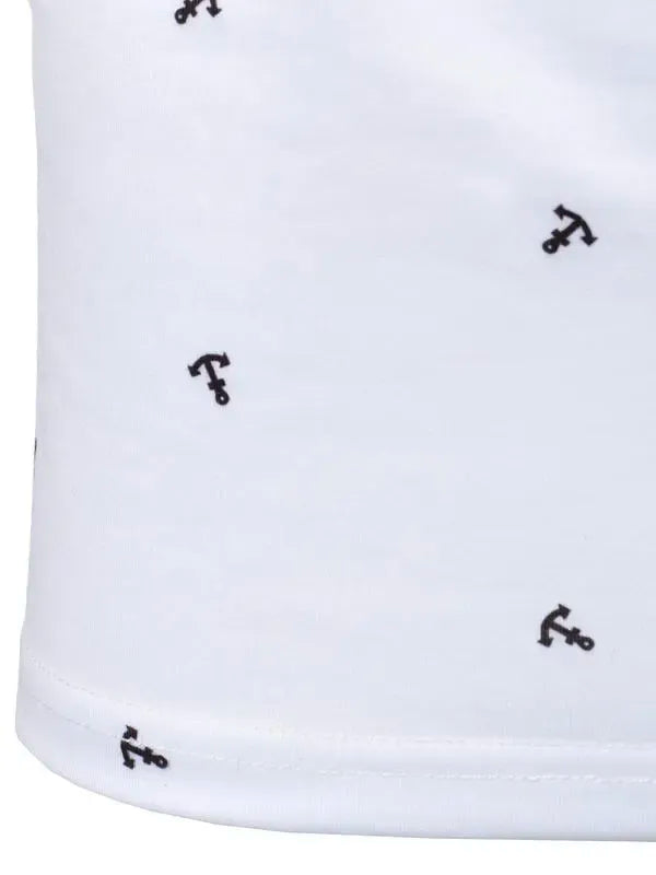Men's Anchor Print Short Sleeve Polo Shirt