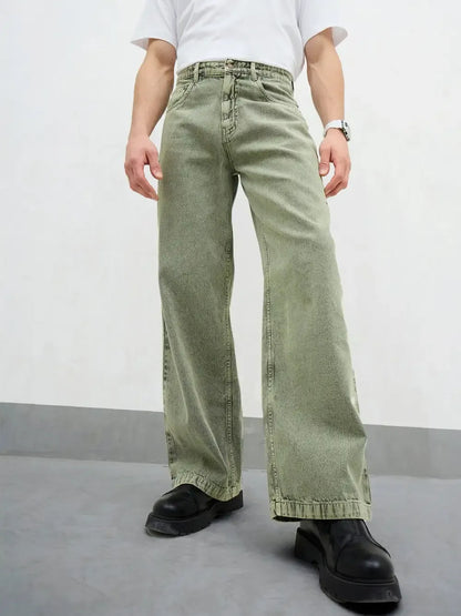 Men Basic Wide Leg Jeans