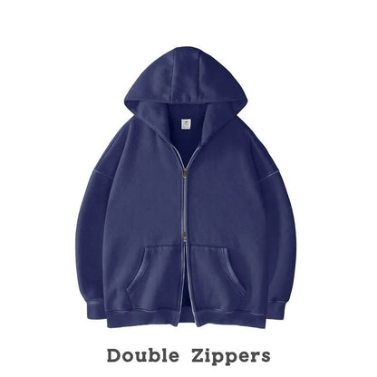 Unisex Oversized Zip-Up Hoodie for Women Plain