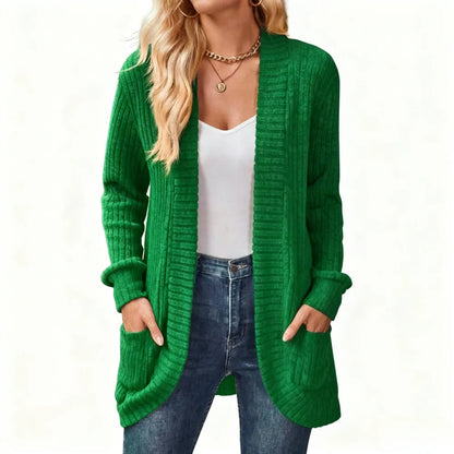 Women 2024 Fall Open Front Long Sleeve Loose Lightweight Knit Sweater
