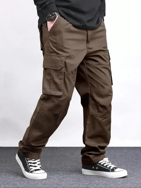 Men's Loose Solid Pocket Cargo Pants