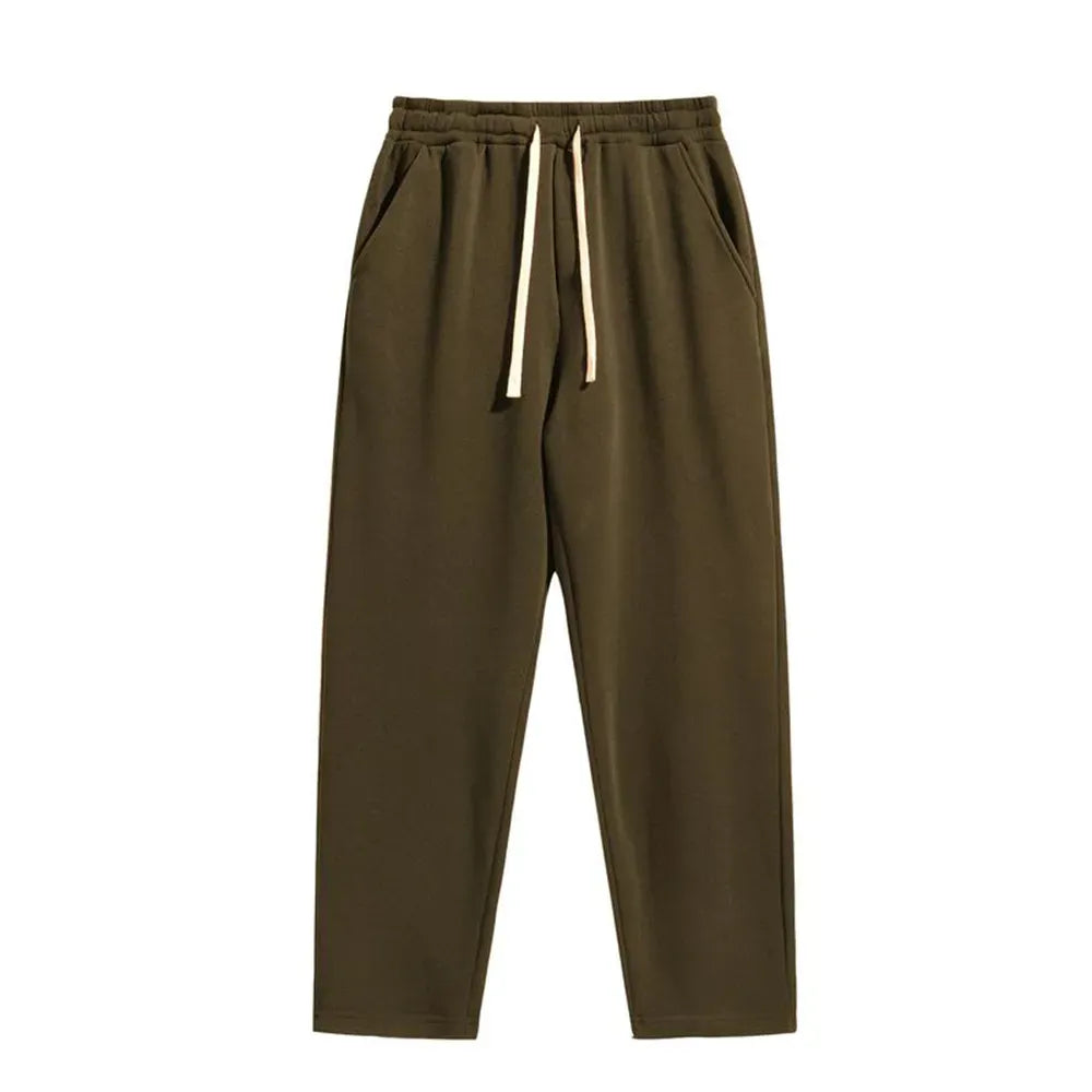 Men's Cotton Casual Regular Fit Solid Drawstring Waist Sweatpants