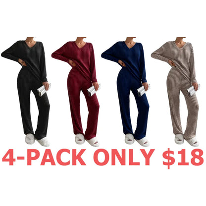 Women's Solid Drop Shoulder Pocket Lounge Set