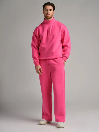 Basic quarter-zip turtleneck sweater set