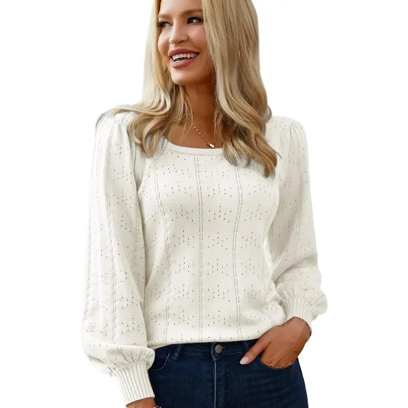 Womens Sweaters 2025 Trendy Puff Sleeve Tops