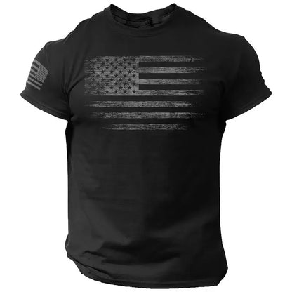 Rogue Style USA Distressed Flag Men's T-Shirt, Casual Cotton Tee - Menswear