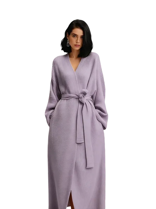 Women's double-sided plush bathrobe