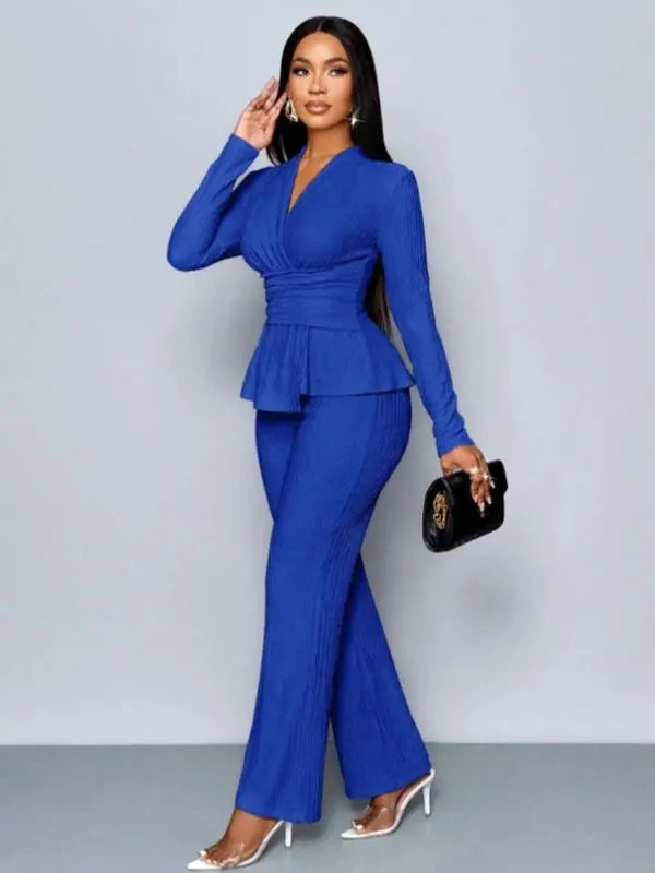 Women's Asymmetrical Hem Two-Piece Outfits