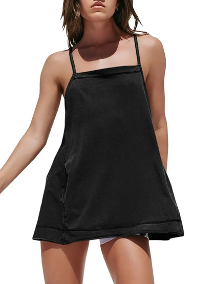 Women's Workout Tank Tops  Square Neck Tunics Loose Sleeveless Spaghetti Strap Athletic Shirts