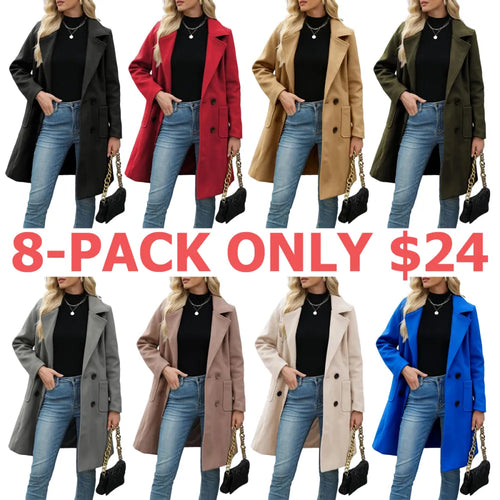 Women's Winter Wool Blend Camel Mid-Long Coat