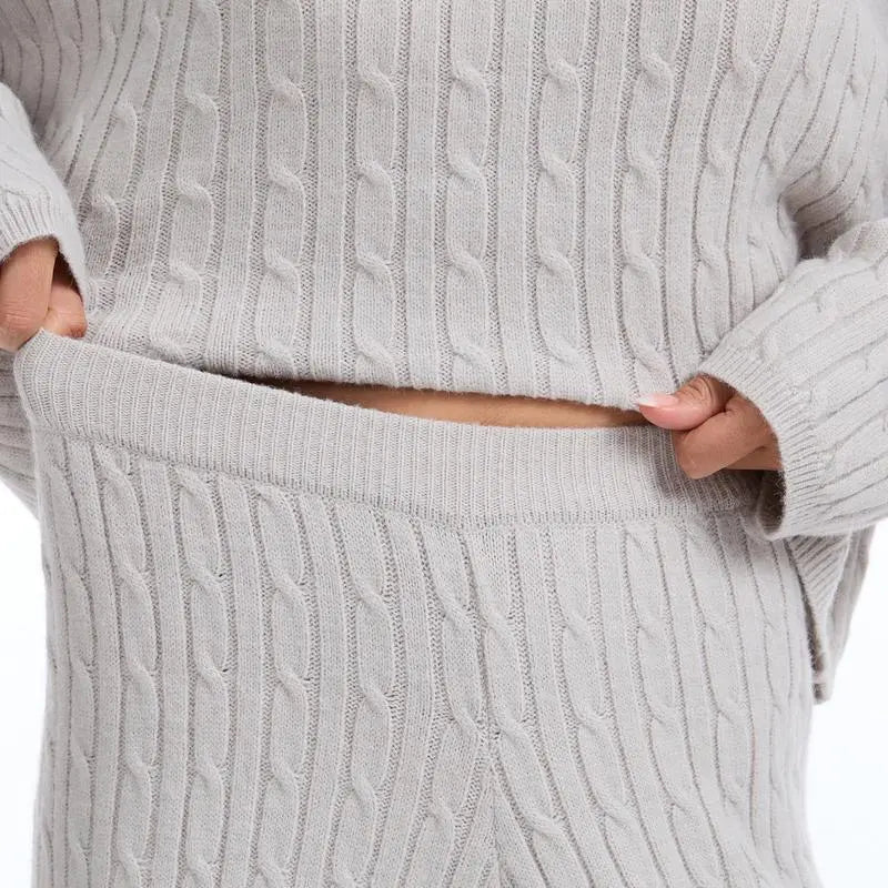 Women's Cable Knit Sweater Lounge Set